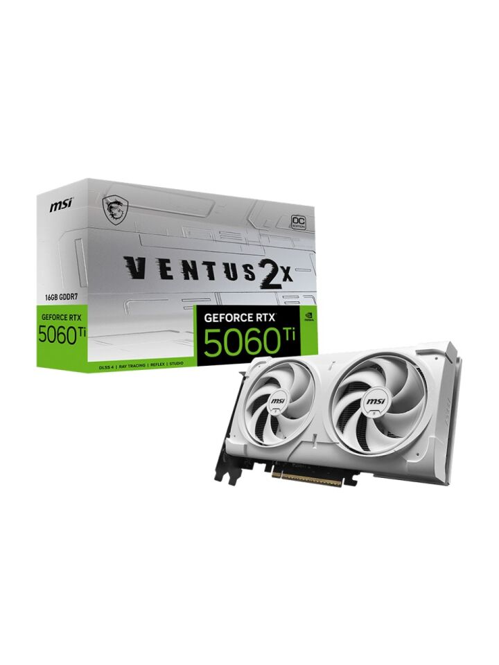 MSI VGA GEFORCE RTX 5060 TI 16G VENTUS 2X OC WHITE PLUS 16GB GDDR7 128B DX12