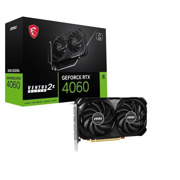 MSI 8GB RTX4060 VENTUS 2X BLACK 8G GDDR6 128bit PCIE 4.0