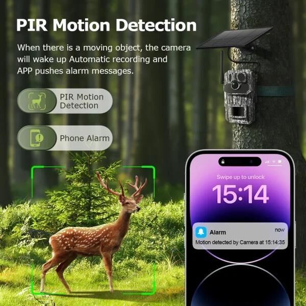 AVENIR 3MP Gps Black Light 4G Kamuflaj Fotokapan Solar Kamera AV-S443H