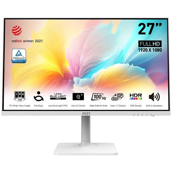 MSI 27'' IPS MODERN MD2712PW 1MS 100HZ HDMI PIVOT EV OFİS MONİTÖRÜ 1920X1080 BEYAZ