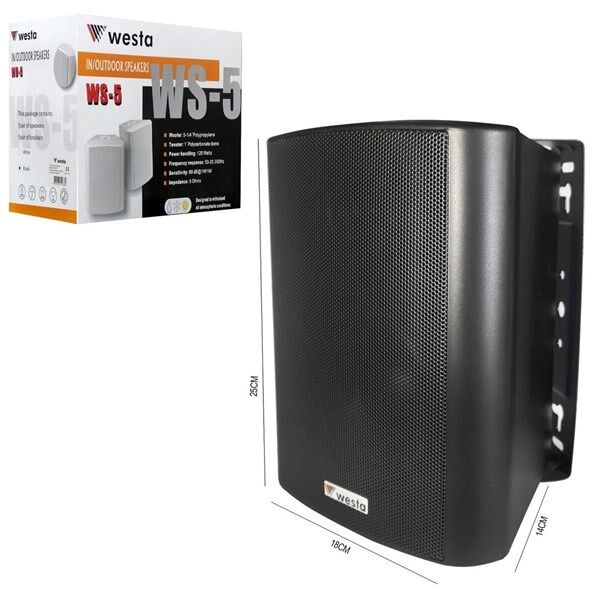 WESTA WS-5TB 5.25'' 125W Trafolu Siyah Hoparlör IP65