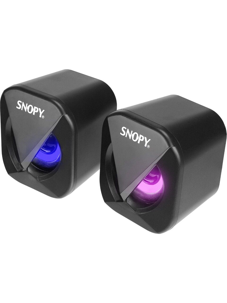 Snopy SN-83U 2.0 Mini Led Işıklı 2Wx2CH Siyah USB Gaming Speaker Hoparlör