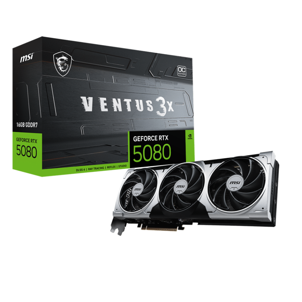 MSI RTX5080 16GB VENTUS 3X OC 16G GDDR7 256bit HDMI DP PCIe 5.0