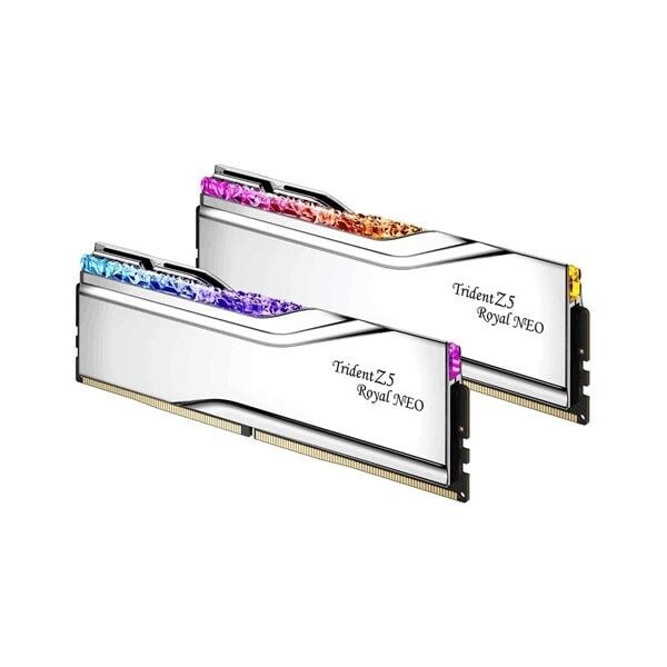GSKILL 32GB (2X 16GB) DDR5 6000MHZ CL26 RGB DUAL KIT PC RAM TRIDENT Z5 ROYAL NEO SILVER F5-6000J2636H16GX2-TR5NS