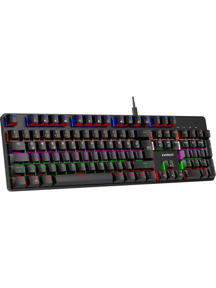 Everest KB-MK1 Lumos Siyah USB Rainbow Red Switch Mekanik Gaming Oyuncu Klavye