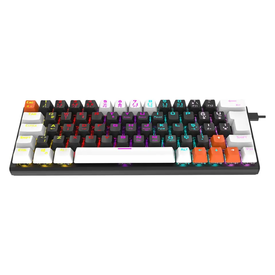 Everest PARLEY Beyaz/Siyah Türkçe Q Red Switch Mekanik Gaming Oyuncu Klavyesi