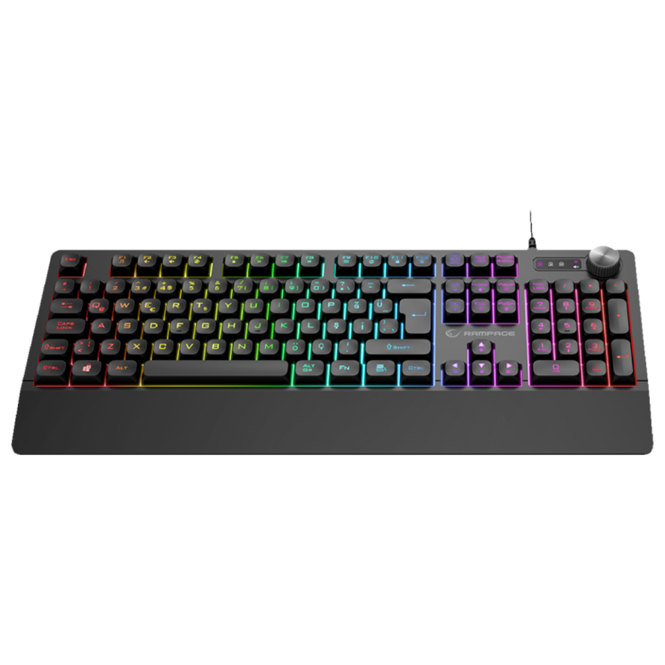 Rampage KM-9858 JAZZY V2 Siyah RGB Multmedia Klavye ve 12800DPI MouseGaming Set
