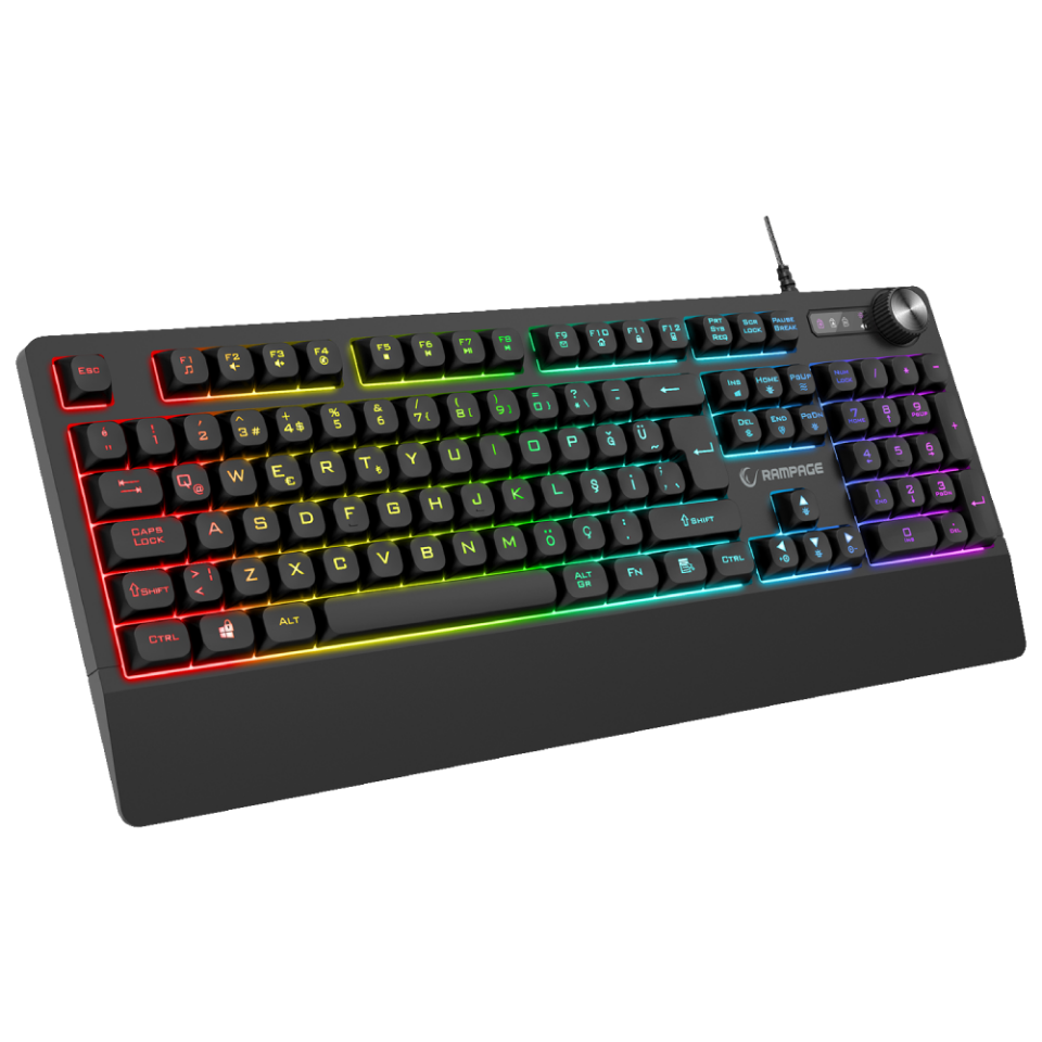 Rampage KM-9858 JAZZY V2 Siyah RGB Multmedia Klavye ve 12800DPI MouseGaming Set