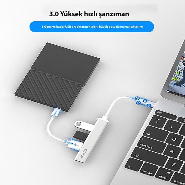 INCA TY-C HUBX4 IUSB-04T 4port Type-C & USB 3.0 USB Çoklayıcı Hub