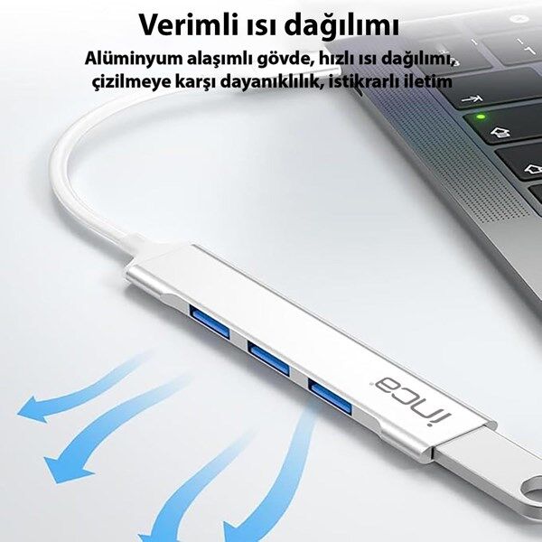 INCA TY-C HUBX4 IUSB-04T 4port Type-C & USB 3.0 USB Çoklayıcı Hub