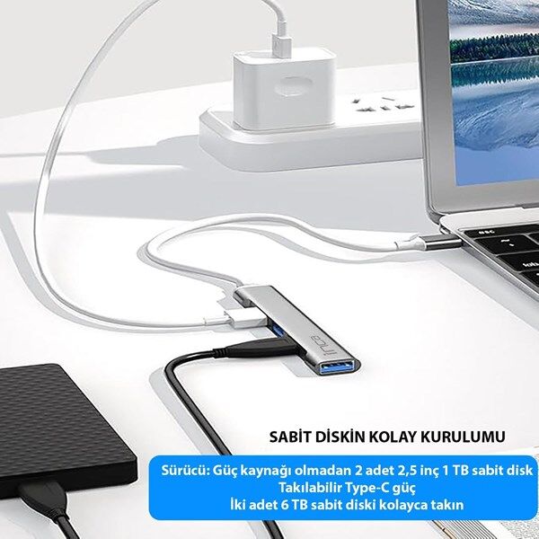 INCA TY-C HUBX4 IUSB-04T 4port Type-C & USB 3.0 USB Çoklayıcı Hub
