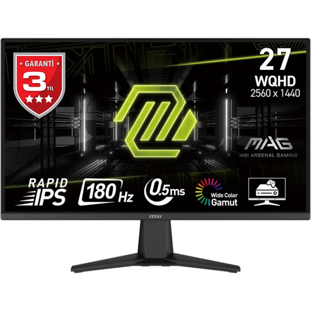 MSI 27'' MAG 275QF Flat RAPID IPS 0.5ms Adaptive-Sync Siyah WQHD Monitör
