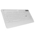 EVEREST KM-9676 Beyaz Multimedya Tablet-Telefon Standlı Klavye + Mouse Set