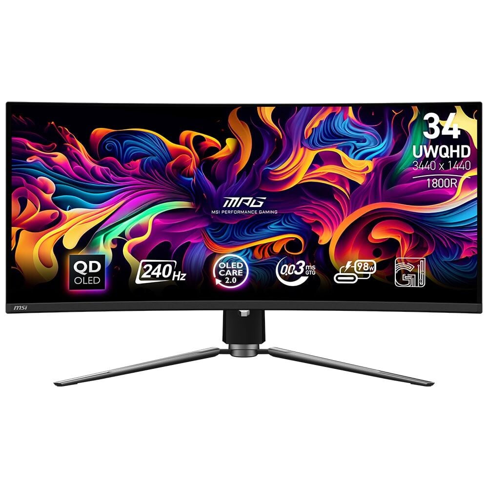 MSI 34'' MPG 341CQPX QD-OLED Curved 0.03ms 1800R FreeSync Siyah UWQHD Monitör