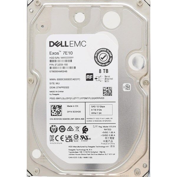DELL 3.5'' 8TB EXOS 7E10 ST8000NM023B 7200 RPM 256MB SATA-3 Güvenlik Diski