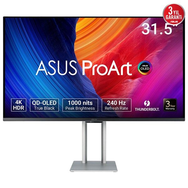 ASUS 31.5'' OLED PROART PA32UCDM 0.1MS 240HZ HDMI-DP TYPEC GRAFİK TASARIM MONİTÖRÜ 3840X2160