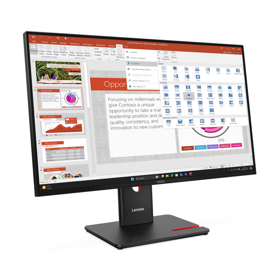 LENOVO 27'' IPS T27-40 64A5MAT6TK 4MS 60HZ HDMI-DP USBC Kurumsal Monitör 1920X1080
