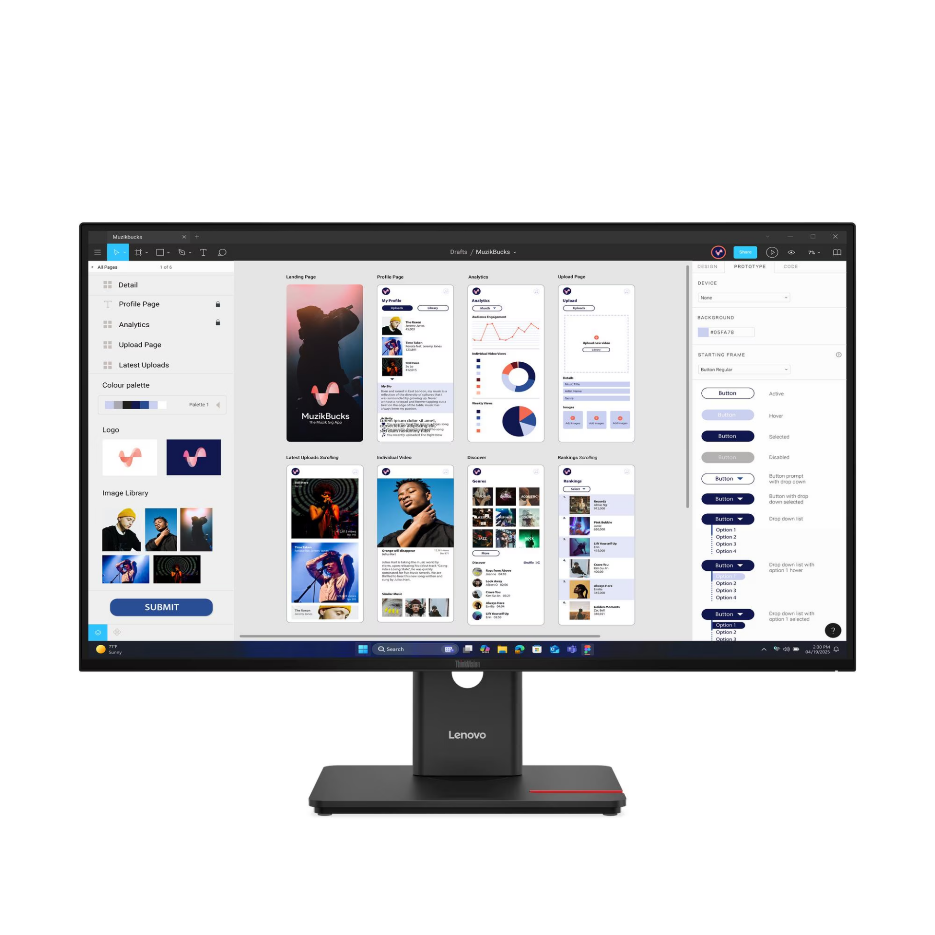 LENOVO 31.5'' IPS 64B0GAT1TK 4MS 60Hz HDMI-DP TypeC Kurumsal Monitör 3840x2160