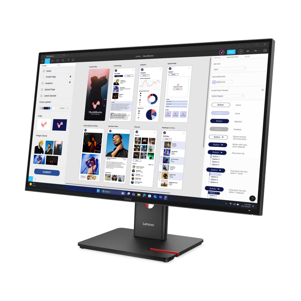 LENOVO 31.5'' IPS 64B0GAT1TK 4MS 60Hz HDMI-DP TypeC Kurumsal Monitör 3840x2160