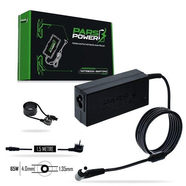 PARS POWER PRS-011 65W 19V 3.42A- 4.0*1.35MM Siyah Notebook Adaptörü